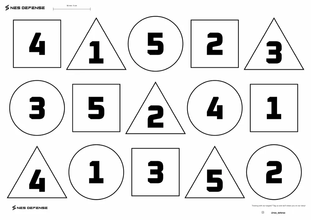 Numbered shapes target